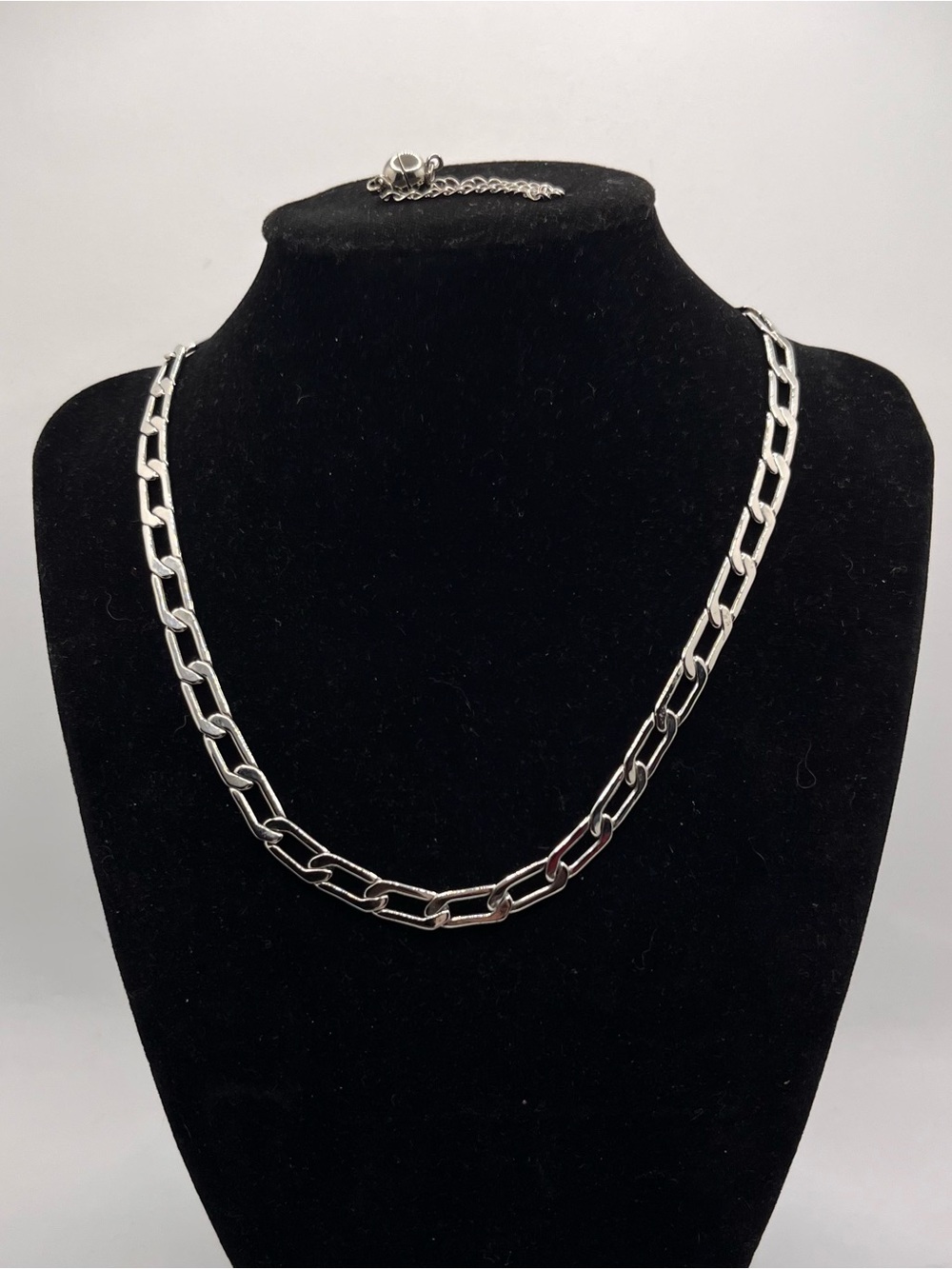 Polished Silver Paperclip Chain Necklace - Modern Layering Piece